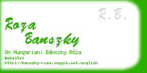 roza banszky business card